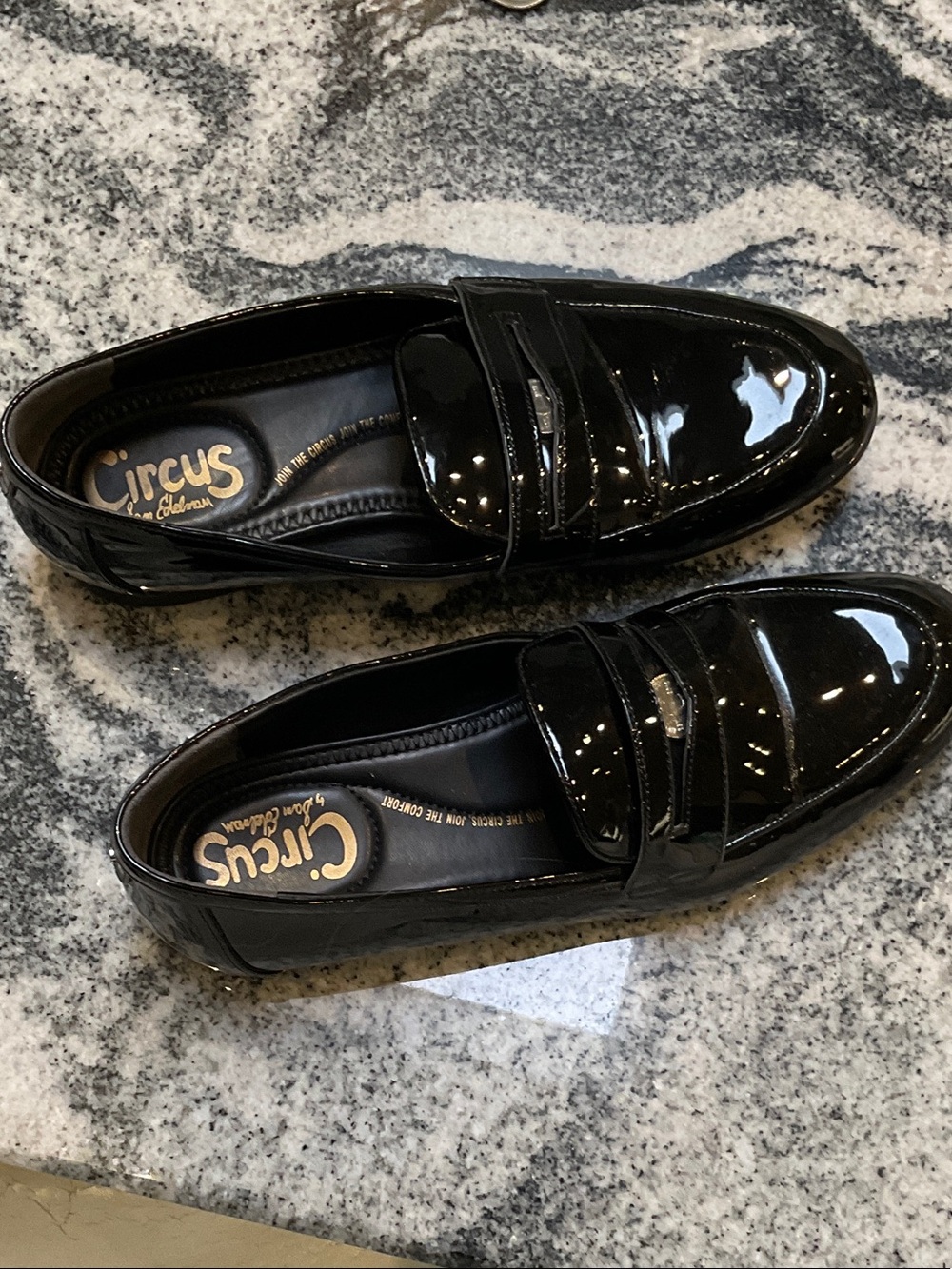 Circus by Sam Edelman Glossy Black Patent Penny Loafers